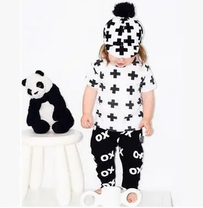 New Summer Baby Boy Clothes Kids Clothes Sets T-Shirt+Pants Suit Clothing Set Cartoon Printed Clothes Newborn Sport Suits