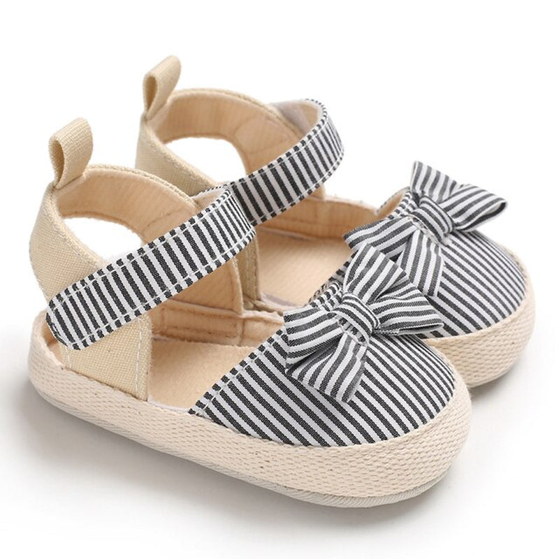 Baby Girls Sandals Canvas Bowknot Toddlers Newborn Infantil Sandals Summer Infant Baby Girls Soft Crib Shoes Infants Sandals