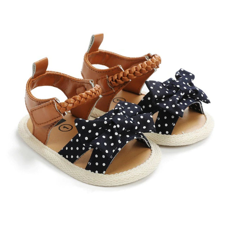 Baby Girls Sandals Canvas Bowknot Toddlers Newborn Infantil Sandals Summer Infant Baby Girls Soft Crib Shoes Infants Sandals