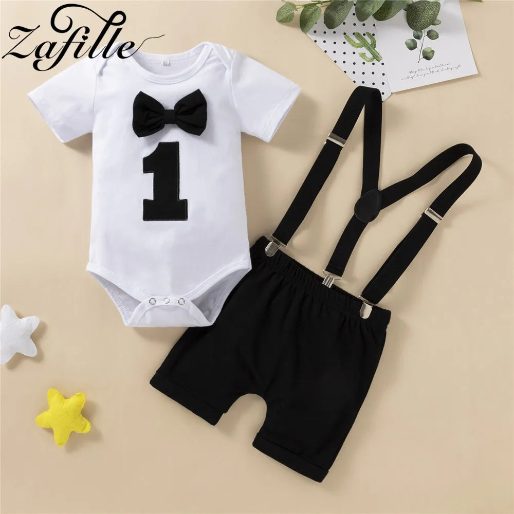 My First Birthday Boys Outfits for Baby Summer Newborn Clothes Baby Boy Sets Party Cake Smash Outfits for Kids Boy Suits